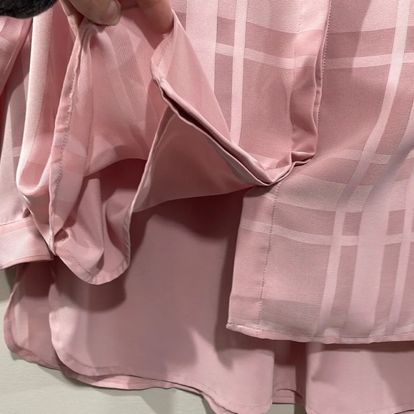 Isaac Mizrahi Live! Long Sleeve Pink Plaid Button Front Blouse 8 - Picture 5 of 16